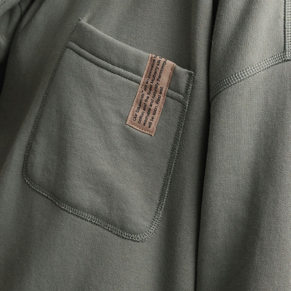 Lunya Shaded Olive Silksweats Midweight Reversible Pocket Sweatshirt Small - Picture 5 of 12